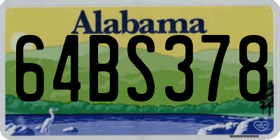 AL license plate 64BS378