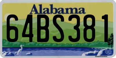 AL license plate 64BS381