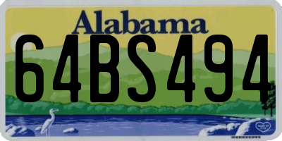 AL license plate 64BS494
