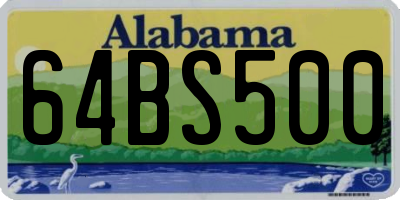 AL license plate 64BS500