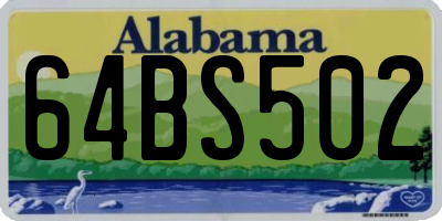 AL license plate 64BS502