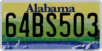 AL license plate 64BS503