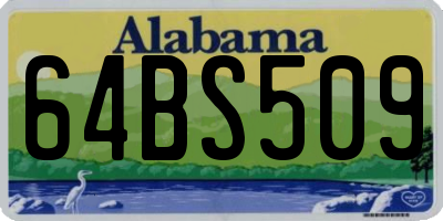 AL license plate 64BS509