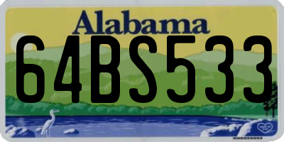 AL license plate 64BS533