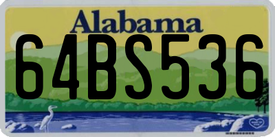 AL license plate 64BS536