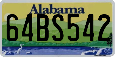 AL license plate 64BS542