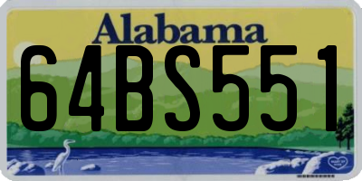 AL license plate 64BS551