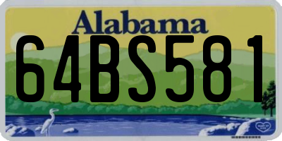 AL license plate 64BS581