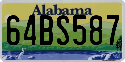 AL license plate 64BS587
