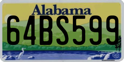 AL license plate 64BS599
