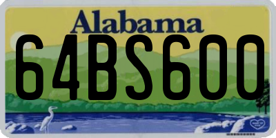 AL license plate 64BS600