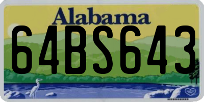 AL license plate 64BS643