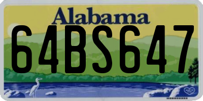 AL license plate 64BS647