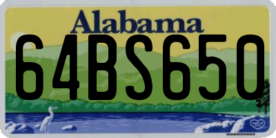 AL license plate 64BS650
