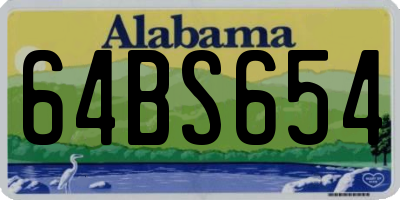 AL license plate 64BS654