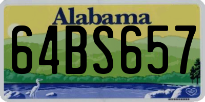 AL license plate 64BS657