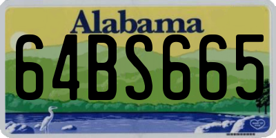 AL license plate 64BS665