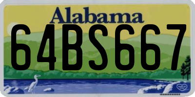 AL license plate 64BS667