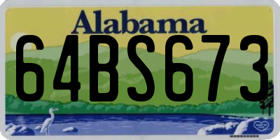 AL license plate 64BS673