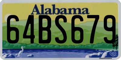 AL license plate 64BS679