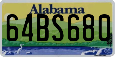 AL license plate 64BS680