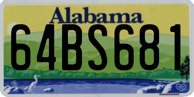 AL license plate 64BS681