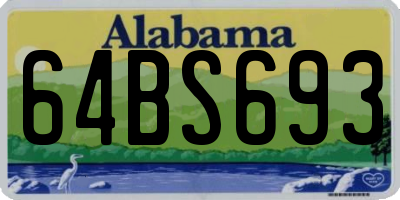 AL license plate 64BS693