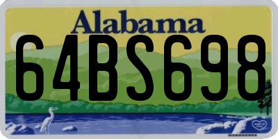 AL license plate 64BS698