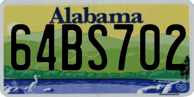AL license plate 64BS702