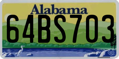 AL license plate 64BS703