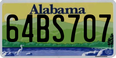 AL license plate 64BS707