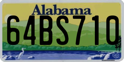 AL license plate 64BS710