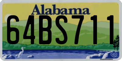 AL license plate 64BS711