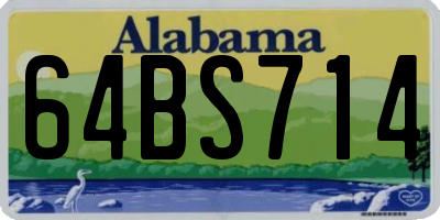 AL license plate 64BS714