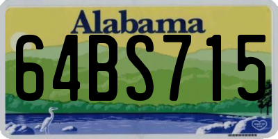 AL license plate 64BS715