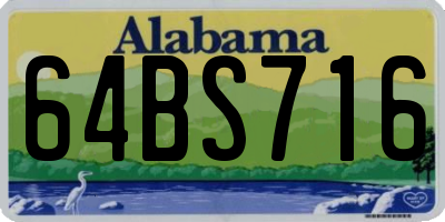 AL license plate 64BS716