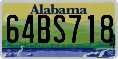 AL license plate 64BS718