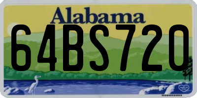 AL license plate 64BS720