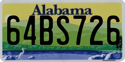 AL license plate 64BS726