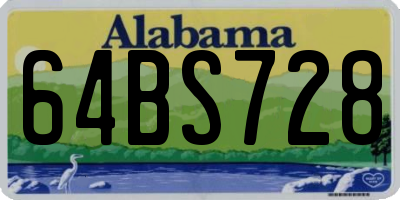 AL license plate 64BS728