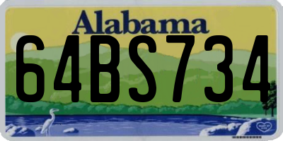 AL license plate 64BS734