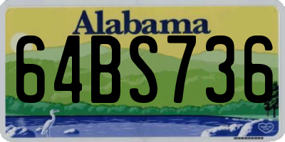 AL license plate 64BS736