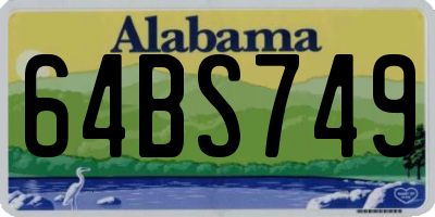 AL license plate 64BS749