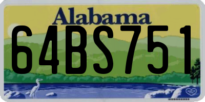 AL license plate 64BS751