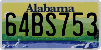 AL license plate 64BS753
