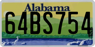 AL license plate 64BS754