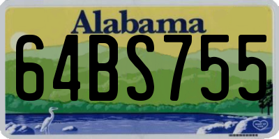 AL license plate 64BS755
