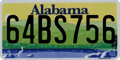 AL license plate 64BS756
