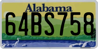 AL license plate 64BS758