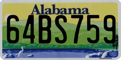 AL license plate 64BS759